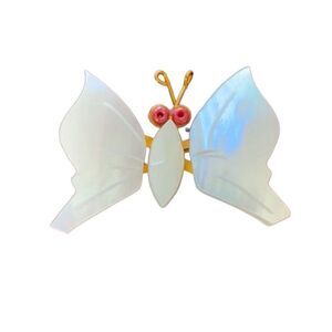 Vintage Delicate Mother of Pearl Butterfly Brooch Pin